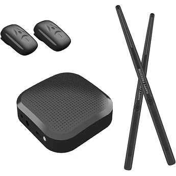 Electronic Drums Portable Virtual Drum Kit with 3 D Motion Detection Virtual Pocket Drum with 2 Air Drum Sticks and Pedals and Bluetooth Adapter for Children and Beginners