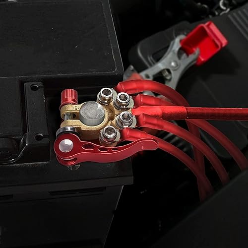 Miniatura 3 de Conectores de terminal de batería de automóvil, 2 clips de terminal de liberación rápida de 4 vías, abrazaderas de terminal de batería marina de