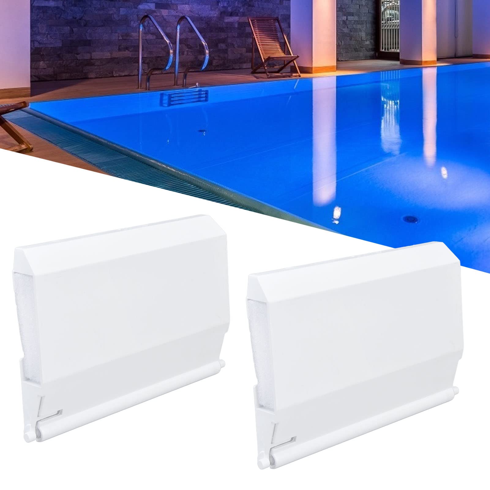 Porte Skimmer à Charnière Blanche, 2 Pièces Volet Déversoir pour Skimmer de Piscine, Trappe de Rechange pour Skimmer, Empêche Le Reflux des Déchets, 19,5x13,6 cm