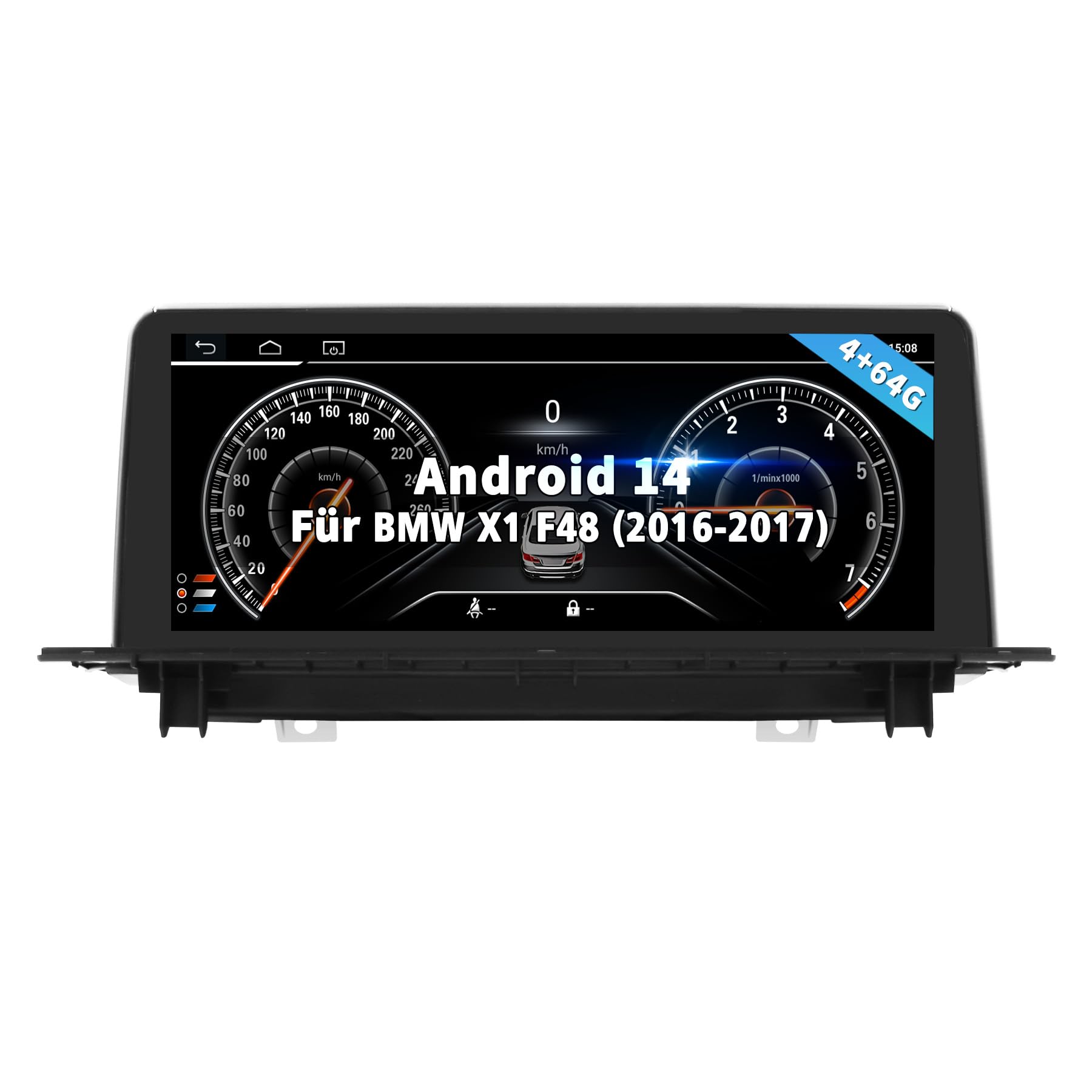 Autoradio Android 14 da 10,25 pollici per BMW X1 F48 (2016-2017) con sistema NBT - CarPlay/Android Auto wireless, iDrive integrato, 4 GB + 64 GB, schermo IPS HD, navigazione GPS, Mirror Link