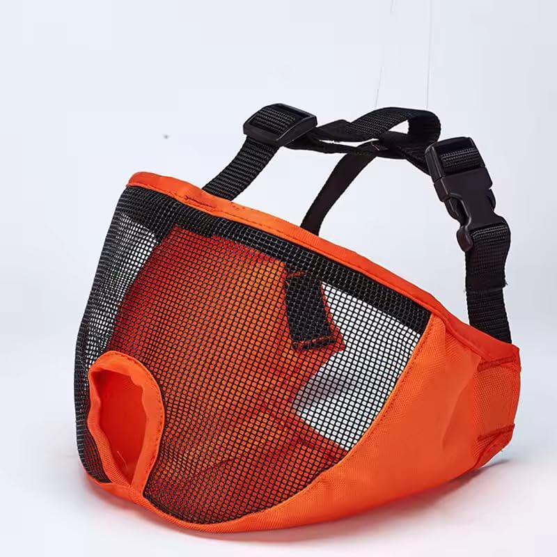 Pets Empire Short Snout Dog Muzzle- Adjustable Breathable Mesh Bulldog Muzzle for Biting Chewing Barking Training Dog Mask (15"-25") L.-1 Piece Color May Vary