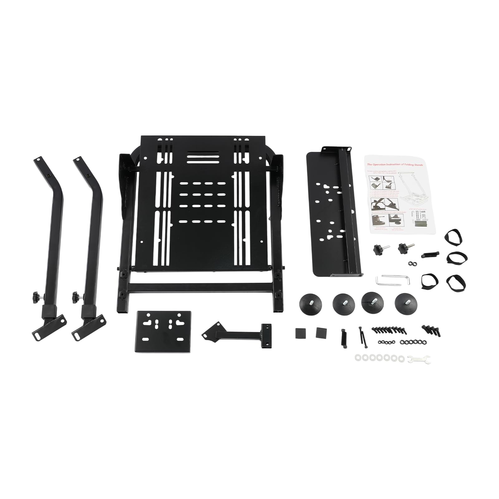 Dettchan Support de volant pliable noir pour les jeux, hauteur réglable de 56 à 78 cm, pour salles de jeux, lieux de divertissement, studios personnels