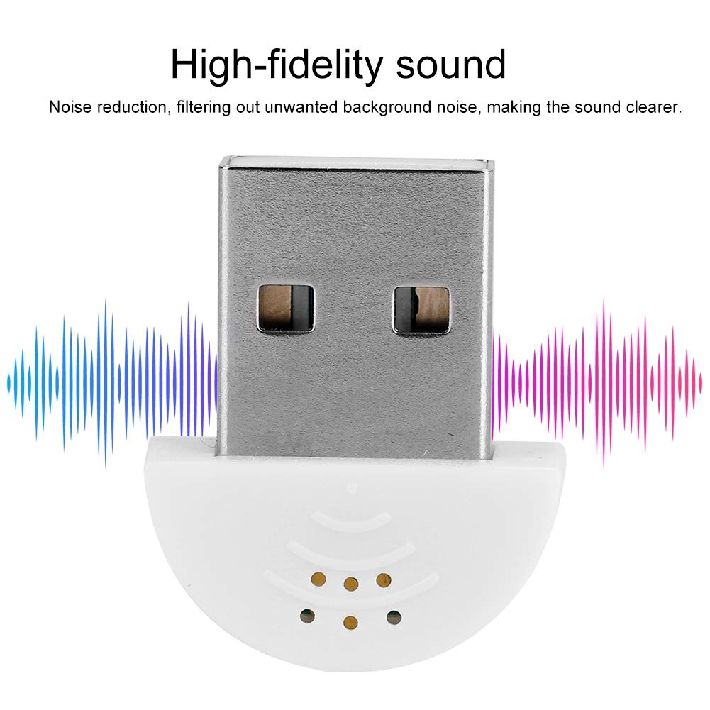 EIMSOAH Portable USB Mini Studio Speech Microphone, PC Microphone, Recording Audio MIC Adapter, 2 Meters Effective Distance, for Computer PC (White)