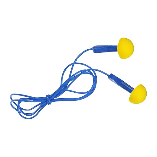 3M E-A-R EXPRESS Tapones para los oídos 311-1114, con cable, empuñaduras azules, paquete de almohada, paquete de 100 unidades