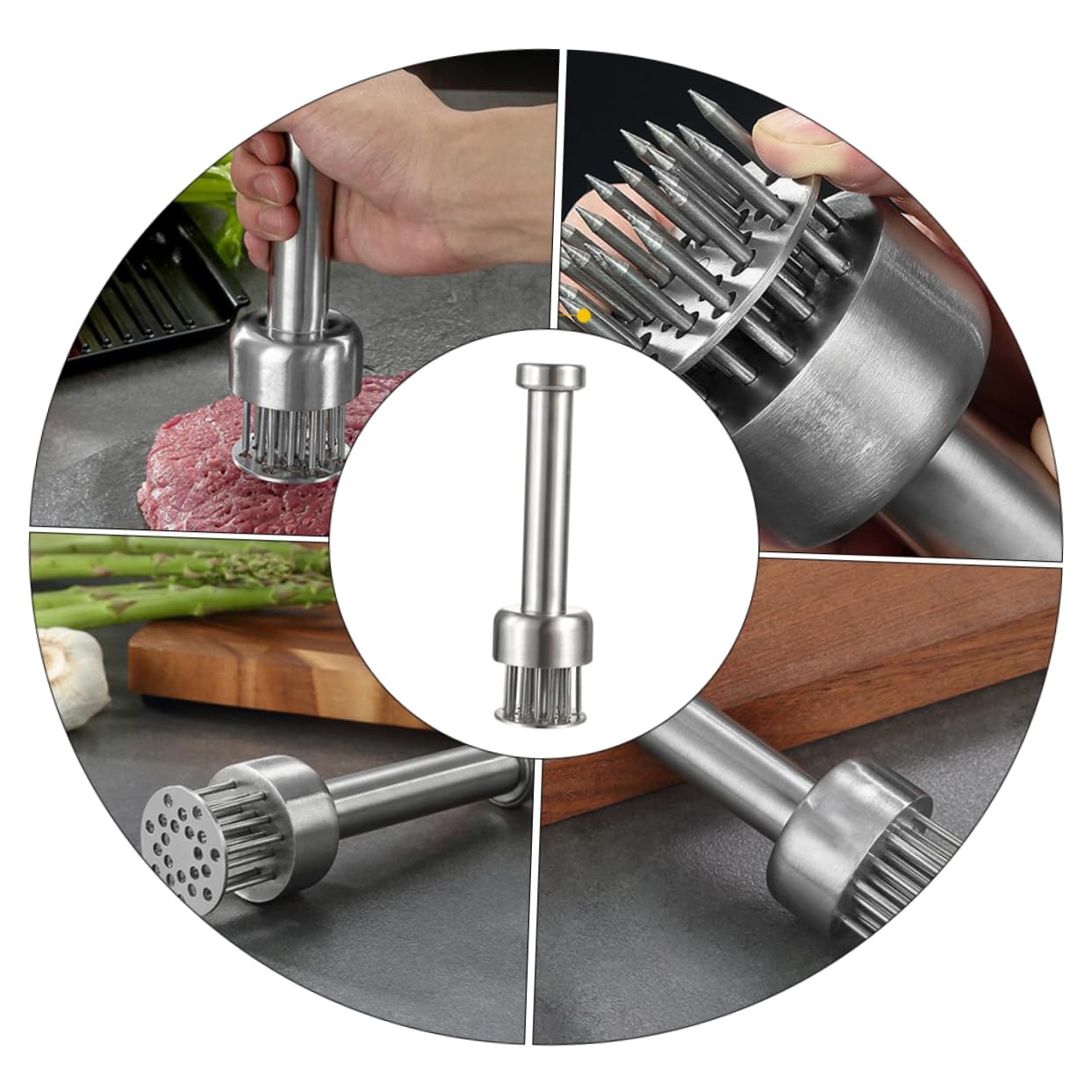 BRIGHTFUFU 1Pc Meat Tenderizer Tool Kitchen Supply for Steak Pork and Poultry Easy to Clean and Effortless Operation for Home Restaurant and Hotel