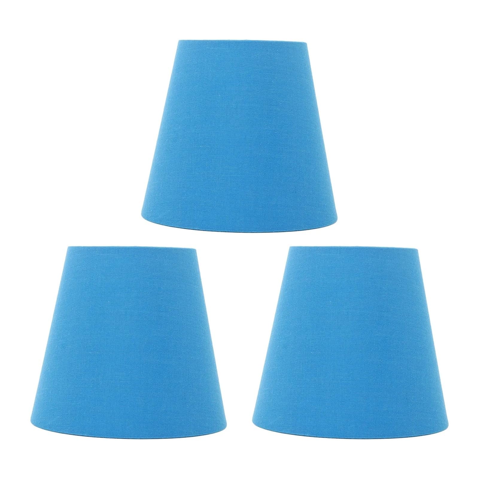 Luxemetals Blue 3 Pieces Of Fabric Lampshade E14 Bedroom And Hotel(Blue)
