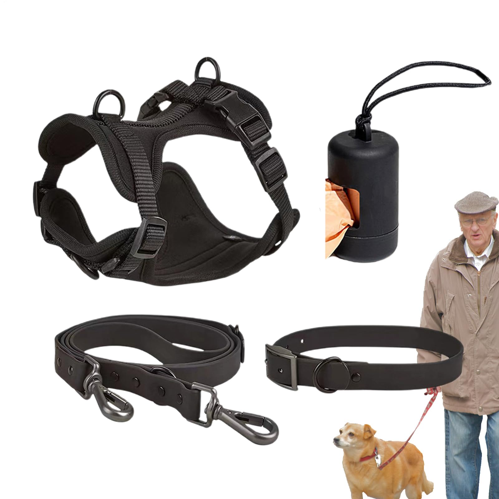 Juego de arneses para Perros para Perros de tamaño Mediano,Juego de arneses para para de tamaño pequeño | Arnés para sin tirones - de Cables con arnés para Mascotas sin Tiro