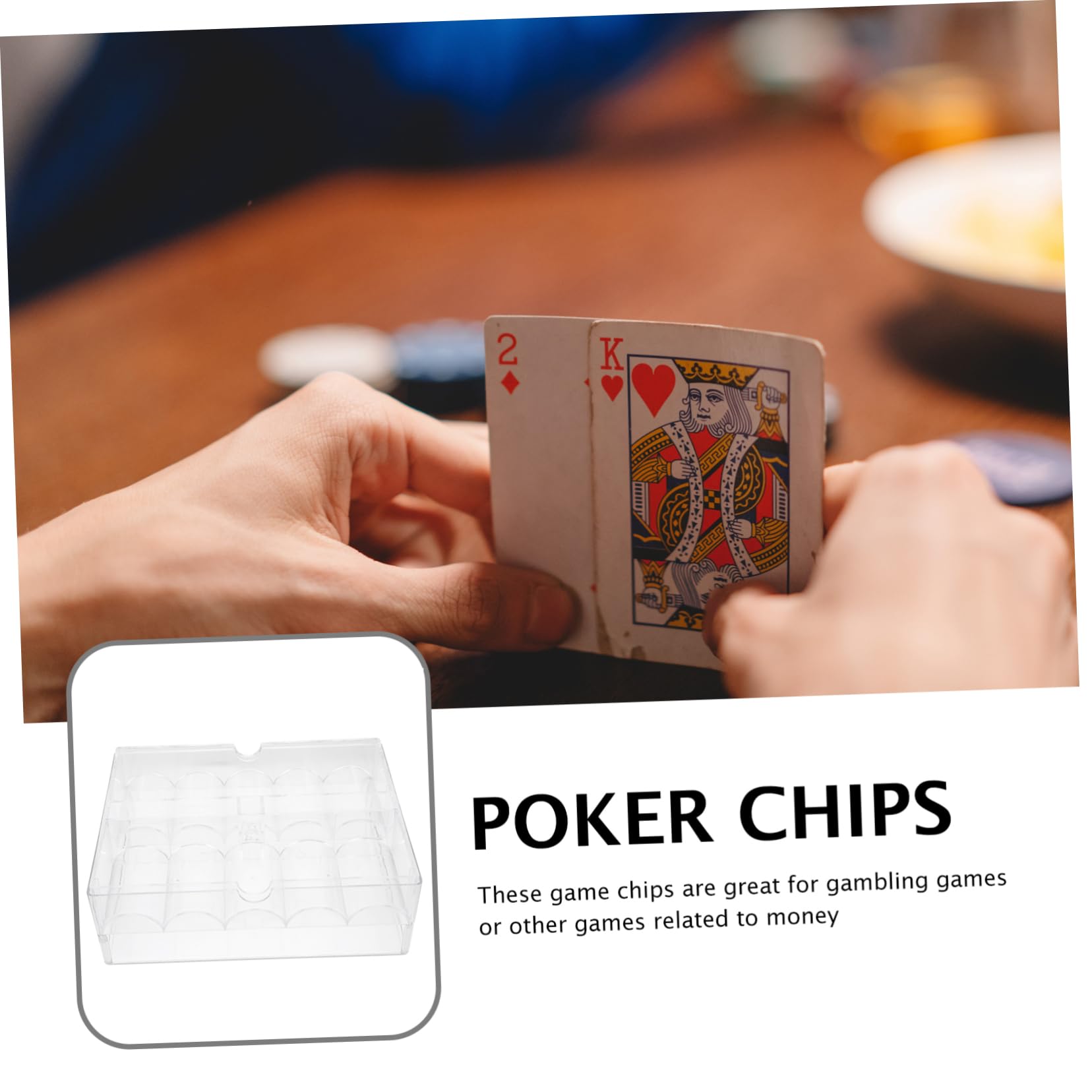 Boîte à Jetons de Poker 200 Cartes en Acrylique Transparente Couvercle | Rangement pour Chips, Design Clair pour Repérer Vite le Contenu, Plateau Ordonné pour Table de Jeu