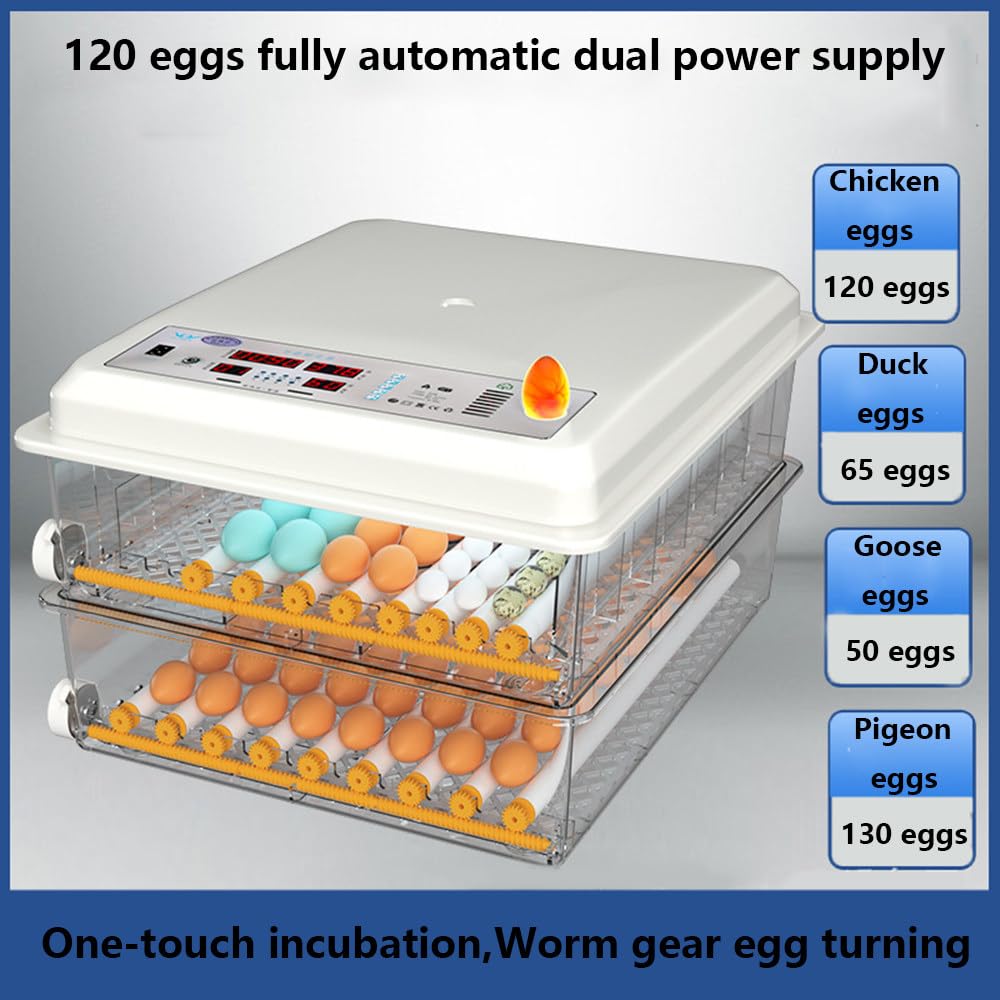 Incubadora De Huevos 64/120/176, Con Pantalla De Temperatura Y Humedad, Volteo Automático De Huevos, Dispositivo De Prueba De Huevos, Para Incubar Huevos De Gallina, Pato Y Codorniz,120