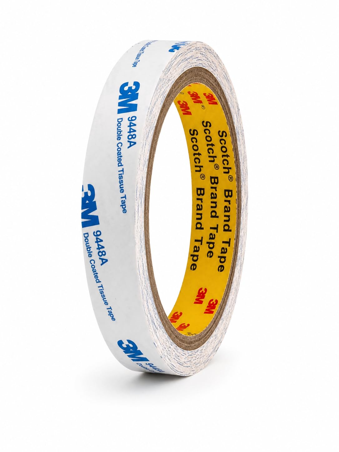 3M 9448A Double Sided Fabric Tape | Thin Double Sided Tape with High Performance | Acrylic Adhesive for Paper, Plastic, Metal, Wood and Foam (1.25 mm x 5 m)