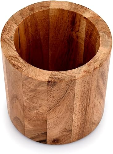 Miniatura 3 de Samhita Organizadores redondos de madera de acacia para cajones, armarios, estantes, cubos o escritorio, para guardar bolígrafos, lápices,