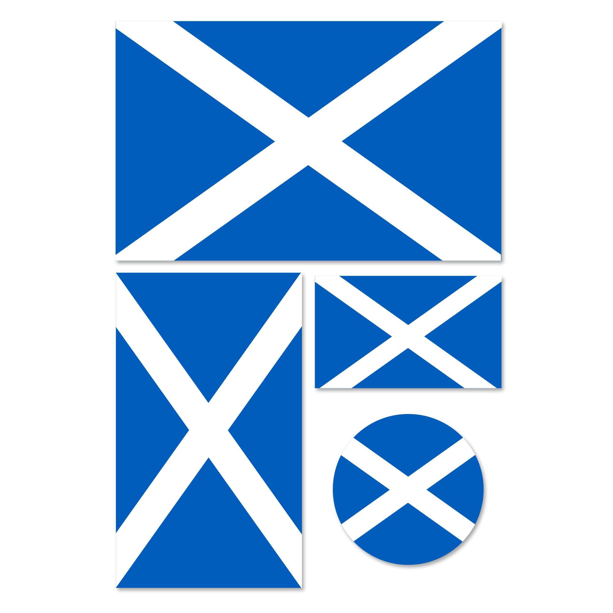 Premium Scottish Saltire Flag Sticker Set – 4 x Vinyl Decals for Laptop, Phone, Tablet, Helmet – Bubble-Free, Repositionable & Weatherproof – Scotland Pride Sports Fan & Travel Souvenir (SCO)