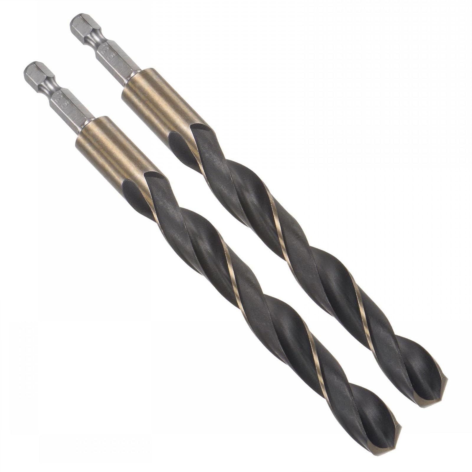 TOP-VIGOR 2Pcs 5mm HSS Hex Shank Twist Drill Bits, High Speed Steel Drill Bit Set 1/4 Inch Shank, Quick Change Drill Bits for Steel, Wood, Plastic, Aluminum