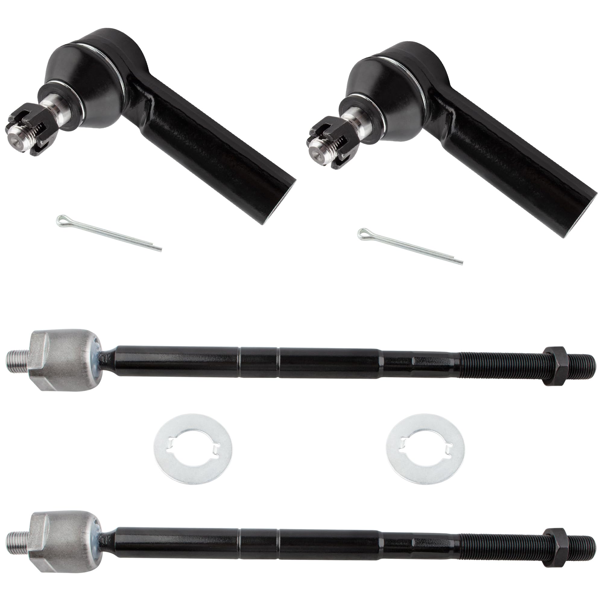 Tie Rod Ends Front X AUTOHAUX 4pcs Front Inner Outer Tie Rod Ends Kit Suspension Steering Tie Rod End For Ford Escape 2009-2012 For Mazda Tribute 2010-2011 Drag Link... Inner Tie Rod - Foto 12