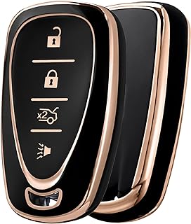 ELOHEI for Chevy Key Fob Cover Case Shell Cover TPU Protector Holder for Chevrolet 2020 2019 2018 2017 2016 Chevy Malibu Camaro Cruze Traverse Spark Equinox Sonic Volt Bolt(Fits 4 Buttons)