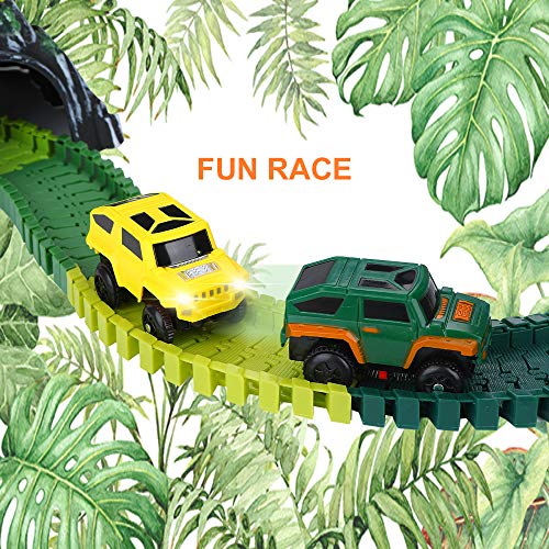 image for NeatoTek Dinosaur Toys 167 Pieces Race Tracks Flexible Train Track Rac