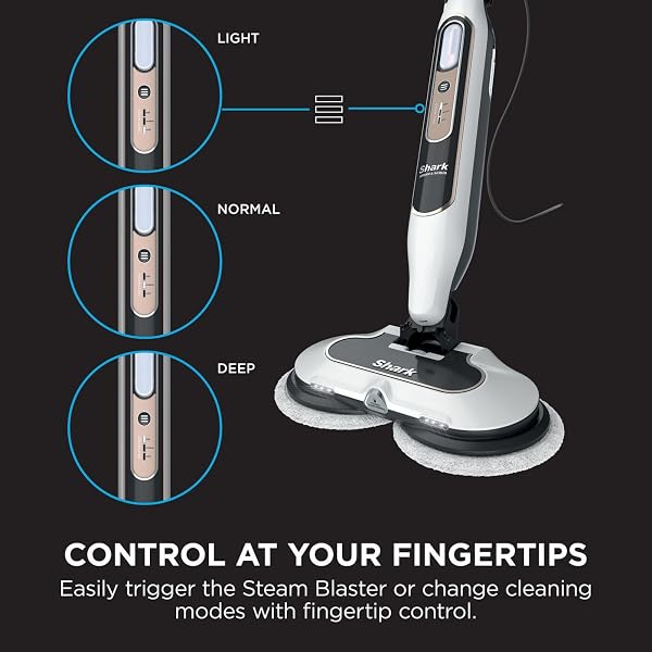 Shark Automatic Steam Mop - 2 Rotating Power Pads, 3 Steam Settings, Stain & Dirt Removal, For Sealed Hard Floors, 8m Cord, White & Grey S8201UK - 5