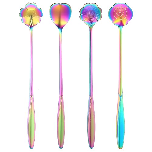 Flower Rainbow Coffee Mixing Spoons