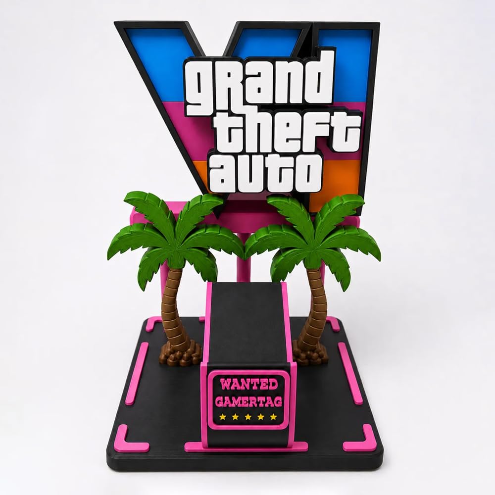Action Pro Gaming Controller Stand for Desk | 3D Printed Universal Controller Holder | Compatible with PS5, Xbox Series X/S, PS4 & PC Controllers | Black & Pink-image-27
