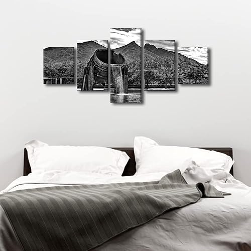 Vista 111 de TUMOVO 5 paneles de arte de pared de volcán en México, impresión sobre lienzo, paisajes naturales, cuadros para dormitorio, decoración del hogar