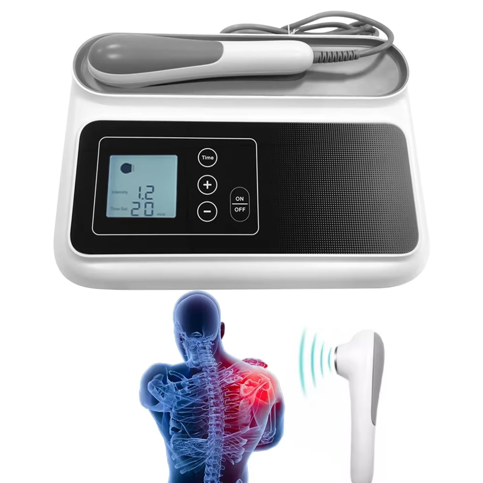 Macchina per Terapia ad Ultrasuoni,Macchina per Fisioterapia Ad Ultrasuoni 1,05 Mhz Portatile, Allevia Dolori Muscolari Articolari, Ingranaggi di Regolazione a 5 Livelli Massaggiatore