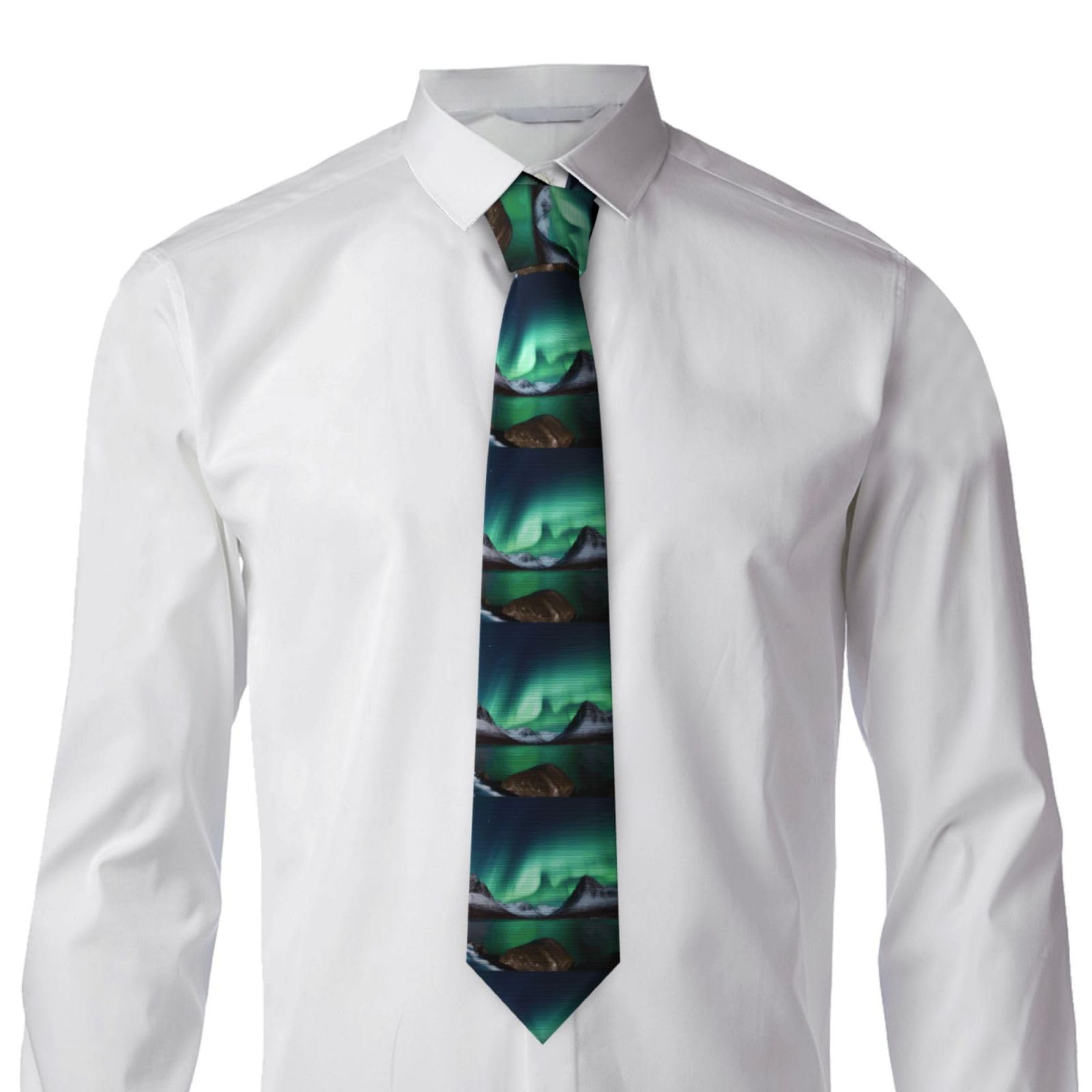 PAQOLSMCKR Mens Ties Classic Neat Tie Aurora Borealis Ties for Men Formal Men's Necktie for Business Dinner Wedding