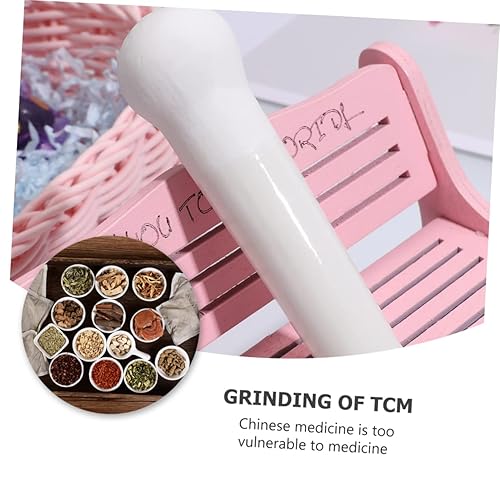 Miniatura 2 de 2.4 in de cerámica Muddler Medicina Píldora Polvo Maja Alimentos Molienda Varilla Multiusos Ajo Fruta Masher Stick Suribachi