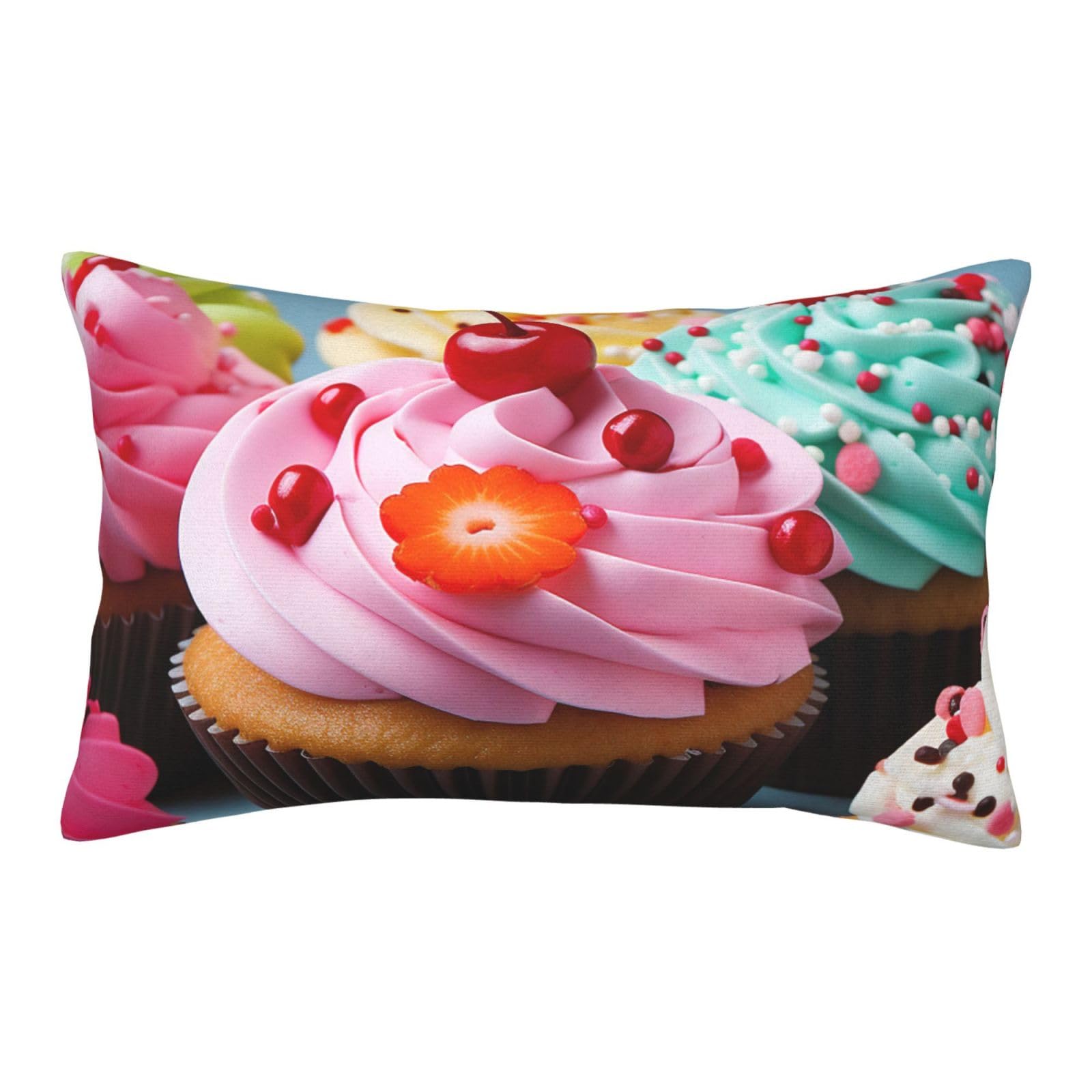 Velvet Pillowcases 20"x30" Ultra Soft Breathable Pillow Cases, Luxury Fuzzy Throw Pillow Covers with Zipper, Cupcake Pillow Shams All Seasons Decorative Cushion Cases for Couch
