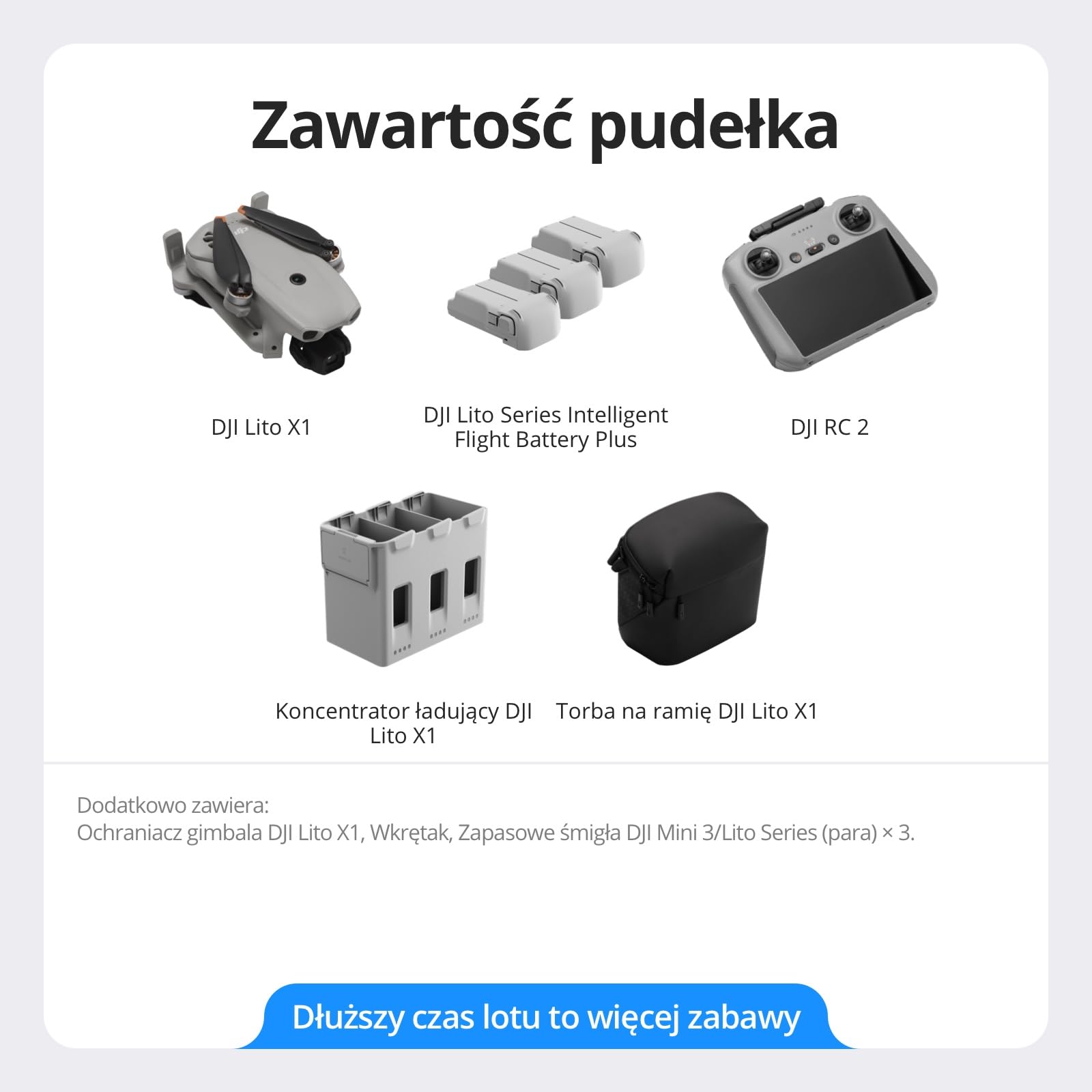 DJI Lito X1 Fly More Combo Plus (RC 2), dron 4K dla początkujących | Wykrywanie przeszkód, ActiveTrack, matryca 1/1,3", lekki dla dorosłych, transmisja wideo 15km, wydłużony czas pracy, C1