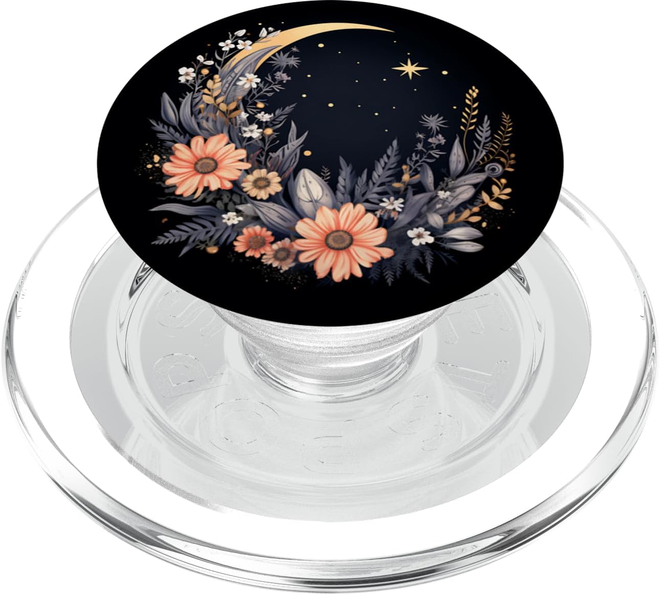 Boho Moon And Wildflowers PopSockets PopGrip for MagSafe