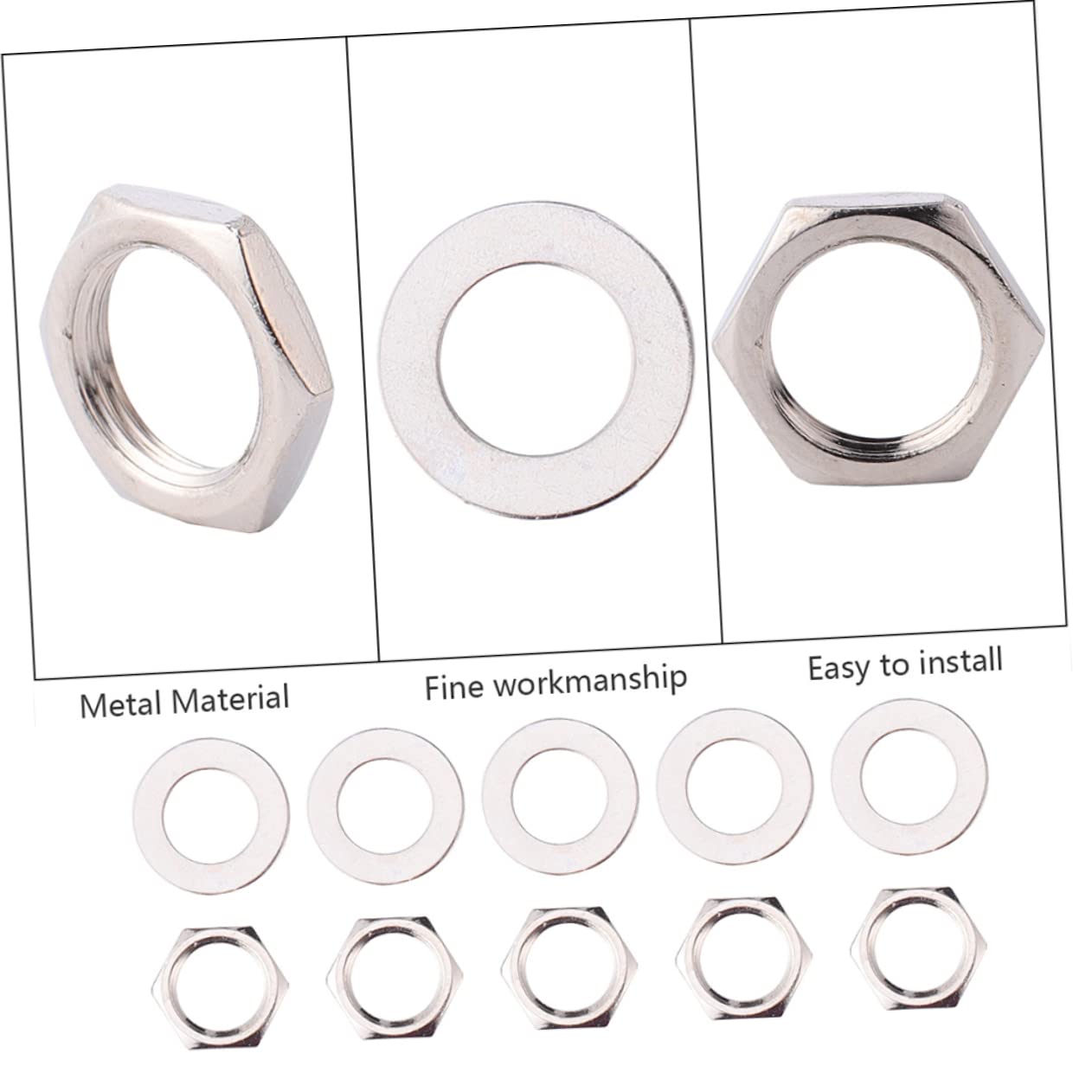 NULYLU Potentiometer Nuts Metal 20pcs Potentiometer Washer and Nuts Set for Guitar Pots