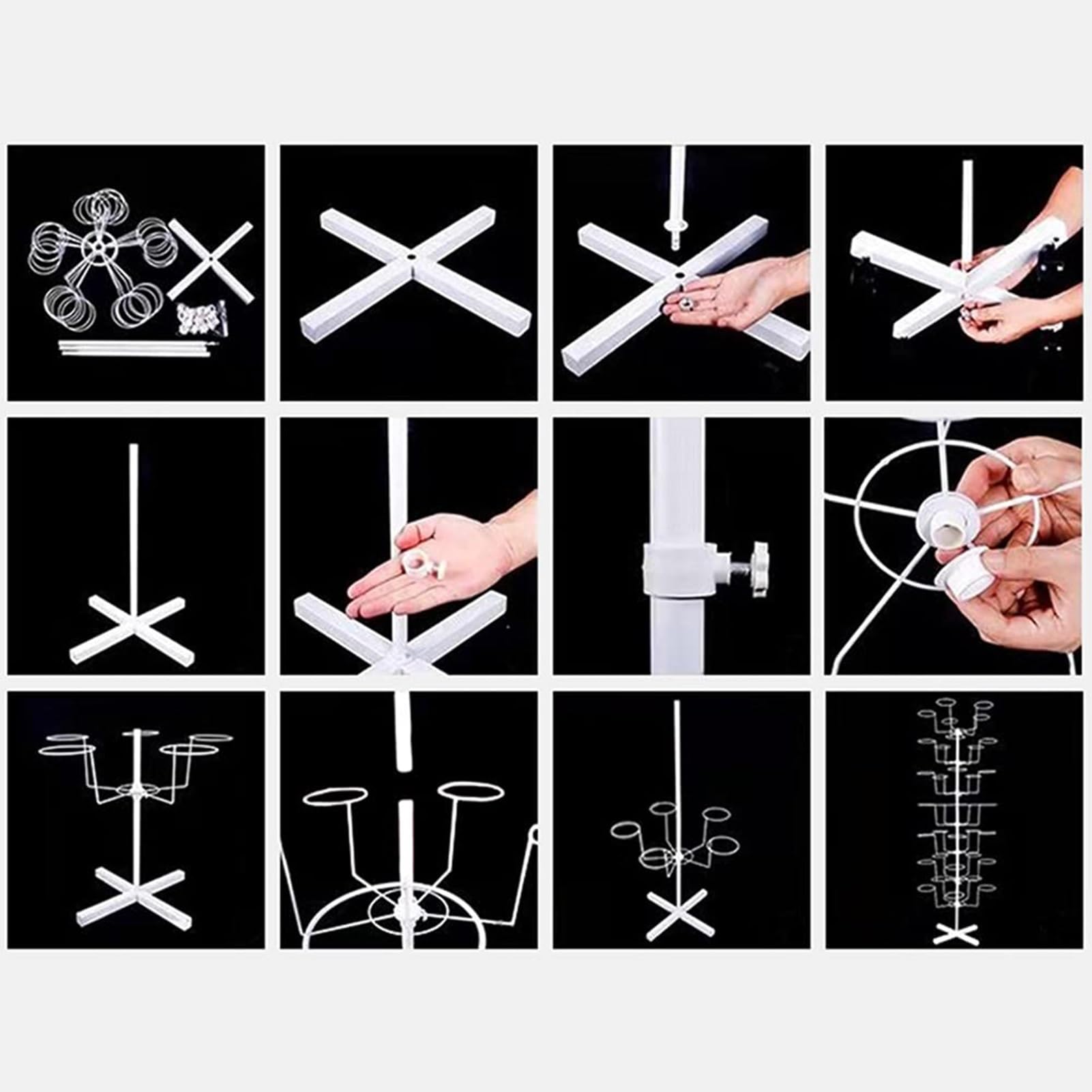 Soporte Para Exhibición De Sombreros, Perchero Giratorio Para Colgar Sombreros, Con Ganchos, Soporte Giratorio Para Exhibición De Sombreros De Metal, Estante Para Sombreros De Piso De Metal De(B,6-Tie