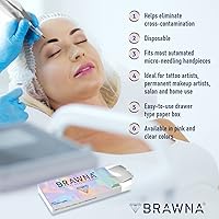 Vista 3 de BRAWNA Paquete de 200 cubiertas inalámbricas para máquinas de bolígrafos PMU - Suministros de PMU - Color - Transparente..