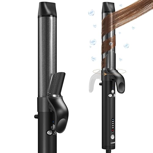 Luxspire Rizador giratorio, rizador automático de 1 14 pulgadas, rizador iónico de calor instantáneo con barril largo de titanio para cabello