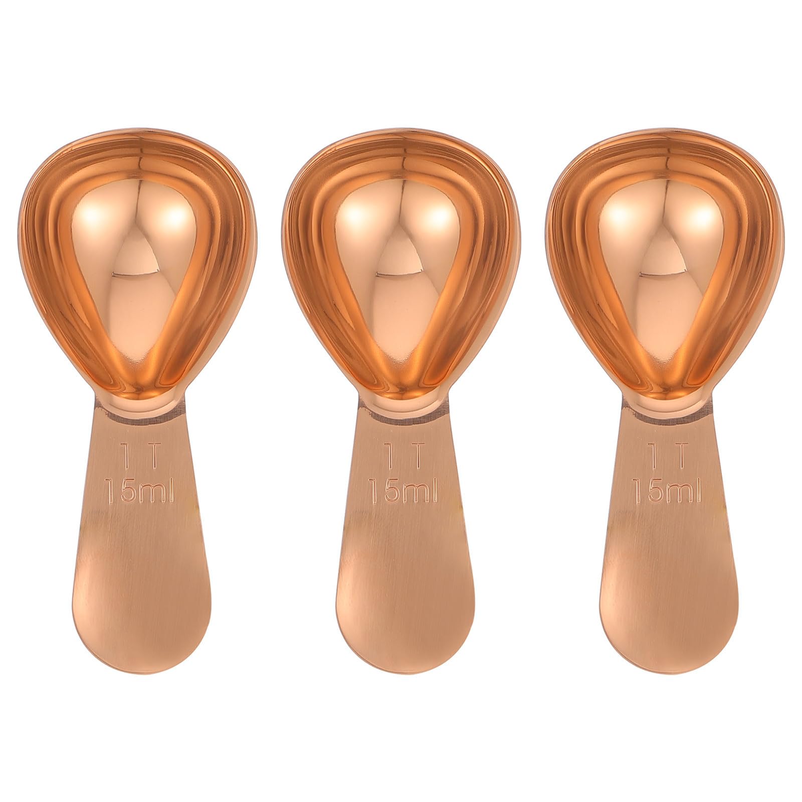 Cucharas medidoras de café de acero inoxidable dorado para ingredientes secos y líquidos en cocina