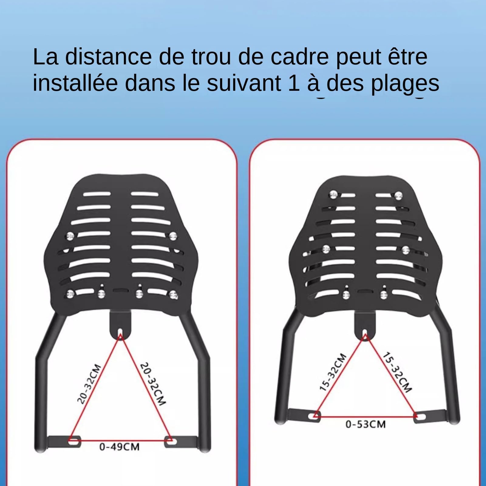 Porte Bagages Moto, Support en Acier, Support Réglable en Acier Inoxydable pour Pack De Tournée, Accessoires Moto pour Le Quotidien Et Les Voyages