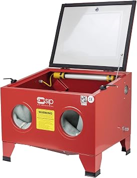 SIP Sandblast Cabinet with Air Sandblaster Gun - Portable Abrasive Blasting Cabinet, 125 PSI