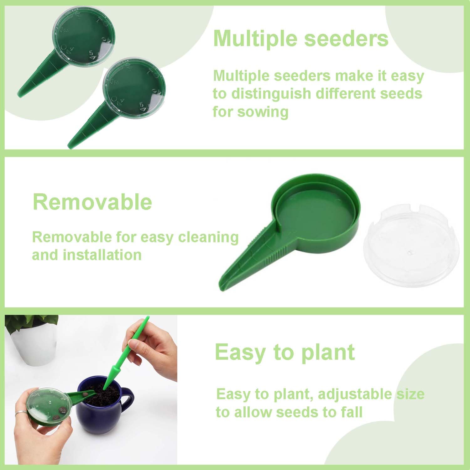 2 Pièces Distributeur de Graines, Distributeur de Graines de Plantes de Jardin, Distributeur de Graines de Pot de Fleur, pour Semer Facilement des Fleurs et des Légumes du Jardin
