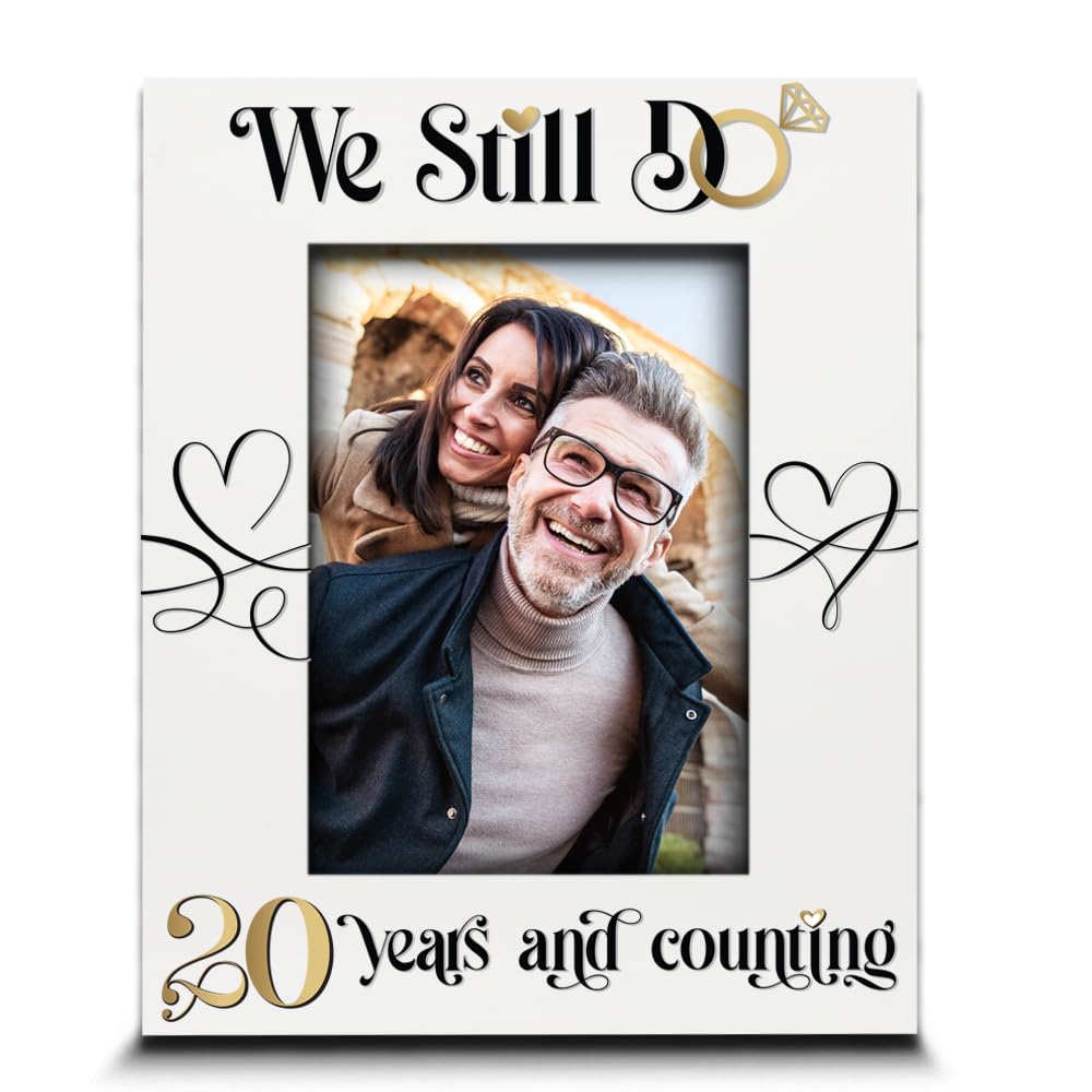 Bella Busta 5X7 Vertical We Still Do 20 Years And Counting-20Th Wedding Anniversary Keepsake For Couples, Friends, Parents, Mom And Dad-Picture Frame (5X7 Vertical)