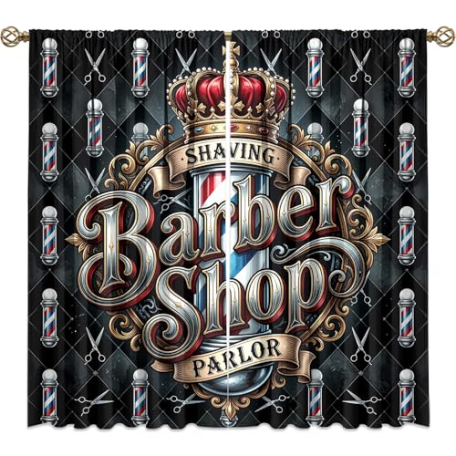 KuracleGH Barber Shop Blackout Curtains 2pcs 42”W x 84”L