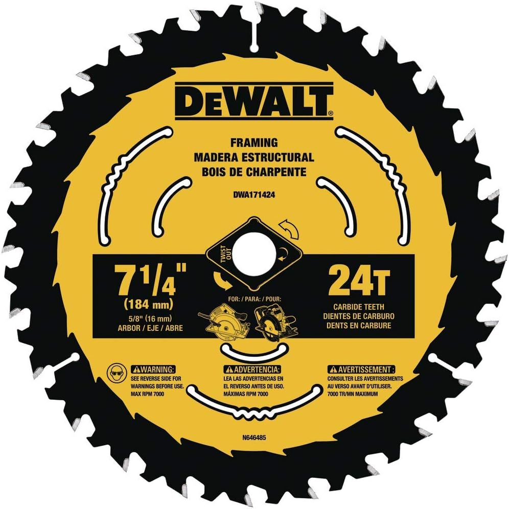 DEWALT 71/4" Circular Saw Blade for Pressure Treated and Wet Lumber