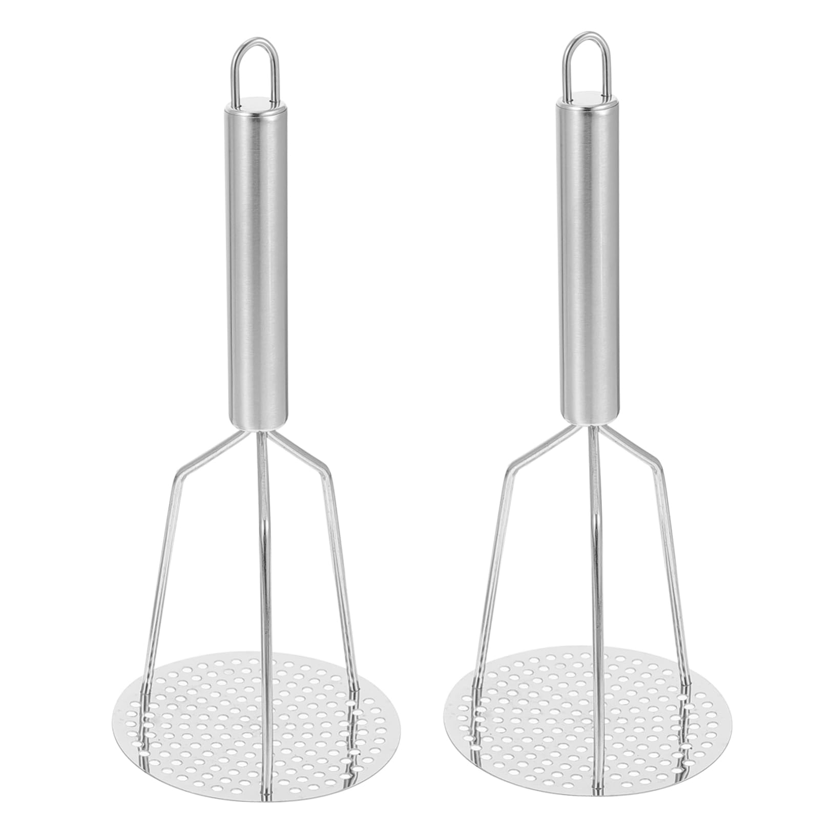 SOLUSTRE 2pcs Stainless Steel Potato Masher Portable Manual Crusher for Mashing Potatoes and More Kitchen Tool for Home and Restaurant Use