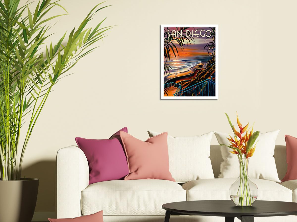 Amazon.com: San Diego - California Sunset - Vintage Travel Poster