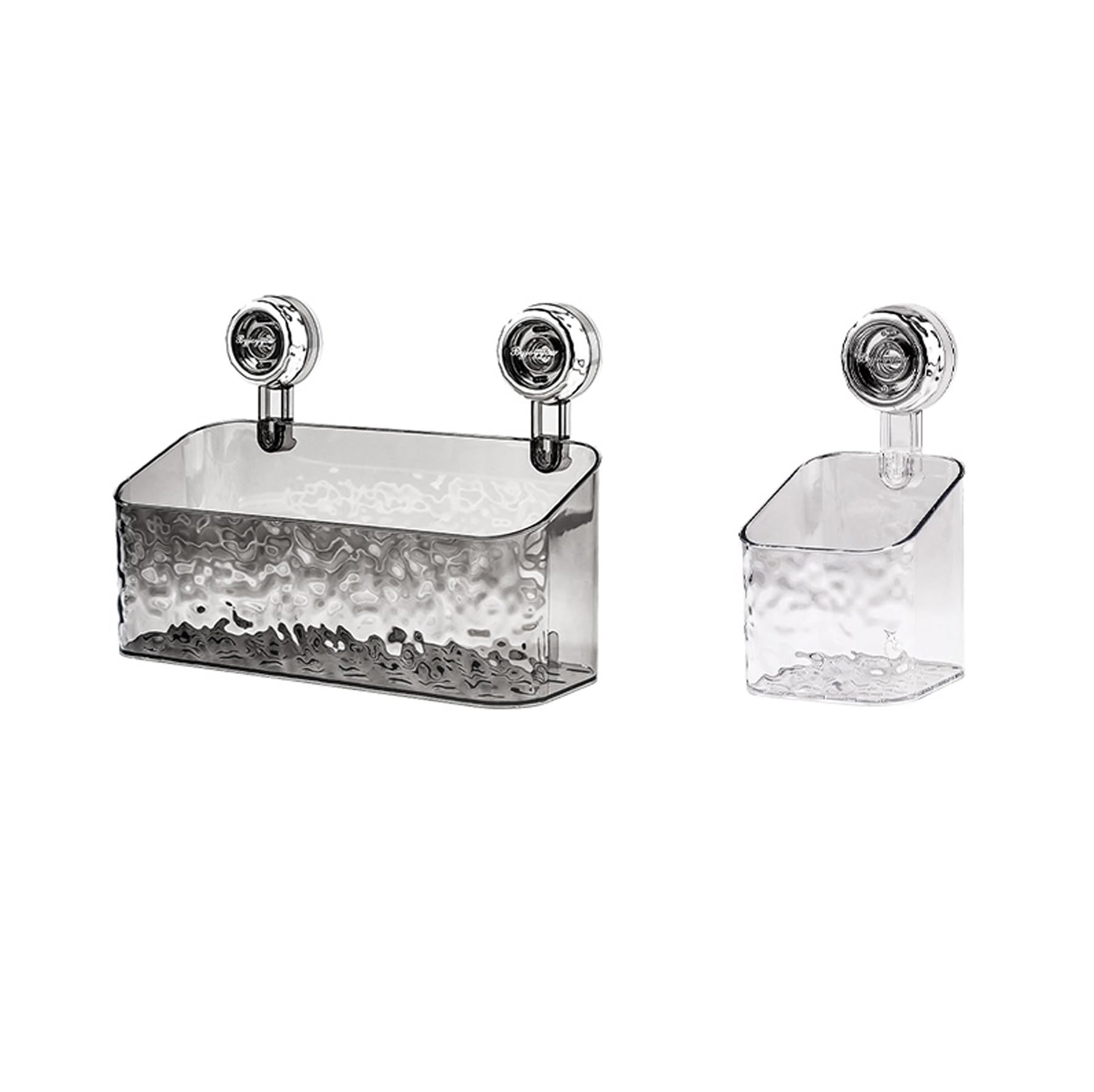 JEIMALEN Suction Shower Caddy 2 Pack Wall Mounted Bathroom Shower Basket Kitchen Storage Box Caddy Suction Cup Waterproof