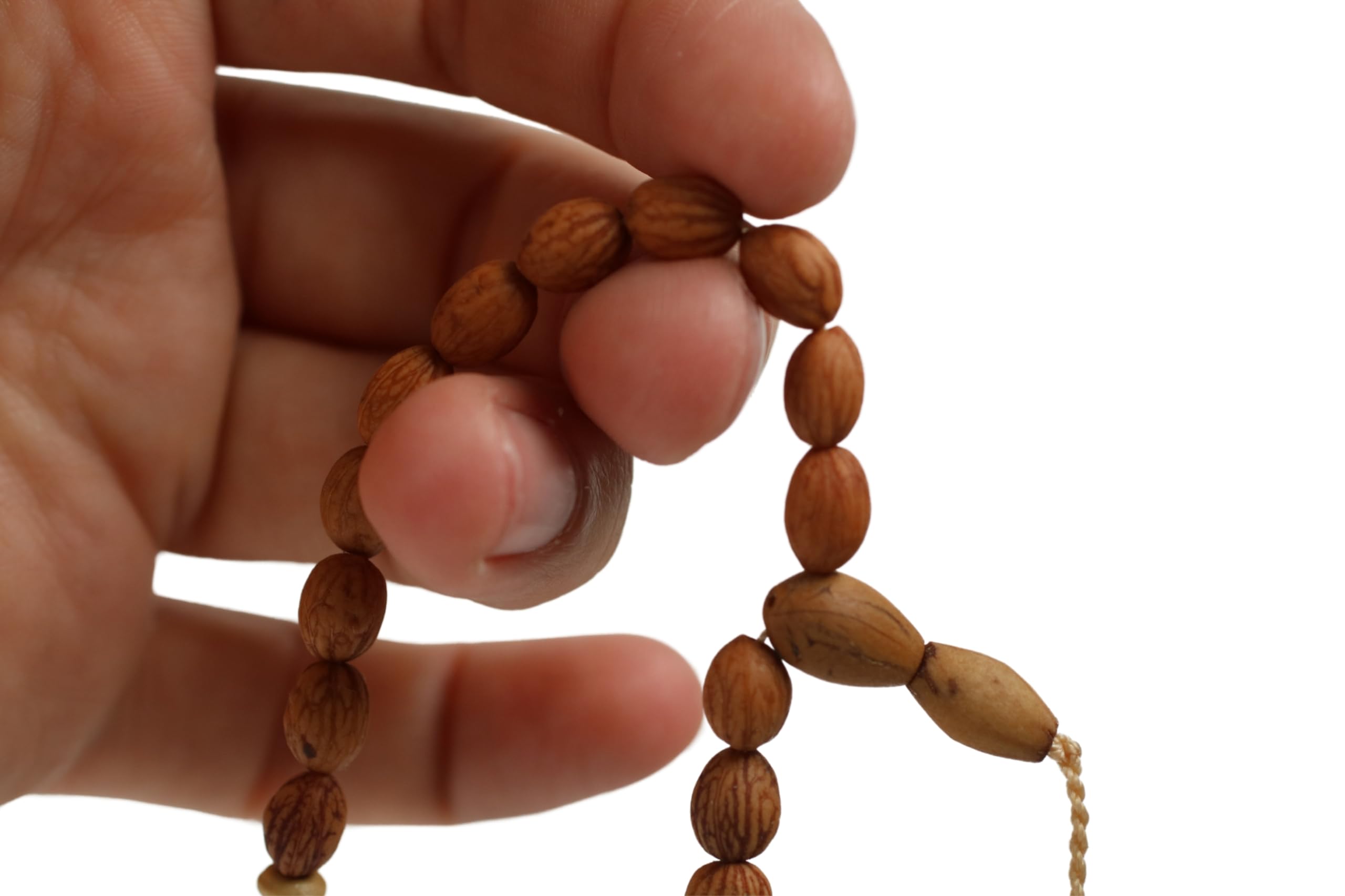Chapelet fait à la main en véritable graines d'olivier Tasbeeh - Petit chapelet Misbaha - Cadeau islamique Tasbih - 6x8 mm