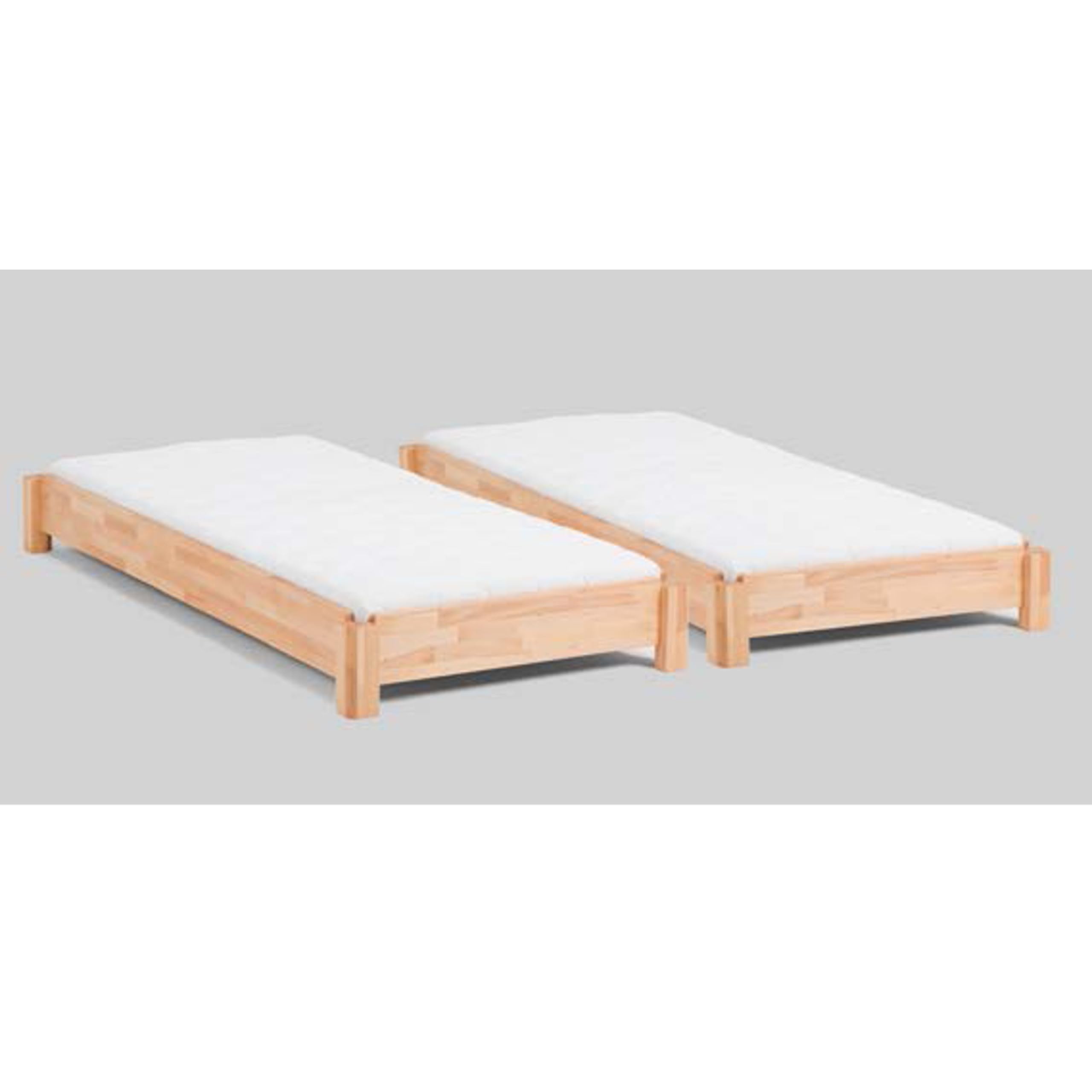 DICO 2er Stapelbett Massivholz mit Rollrost Größe 90x200 cm 01 Kernbuche geölt