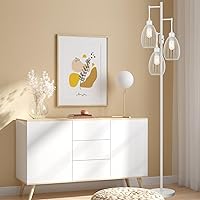 Vista 7 de Lámpara de pie regulable, 3 bombillas LED Edison de 800LM incluidas, lámpara de pie industrial de granja con elegante cabeza de jaula