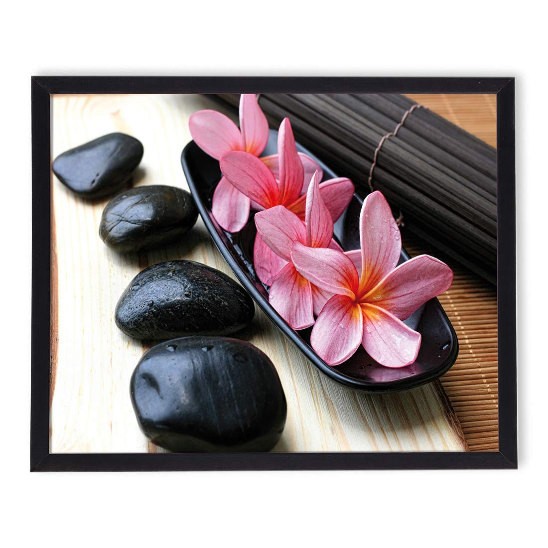 Cuadro en marco | póster | Moderno | Pared | Artista | Diferentes temas 40 x 50 cm | flores rosas y piedras