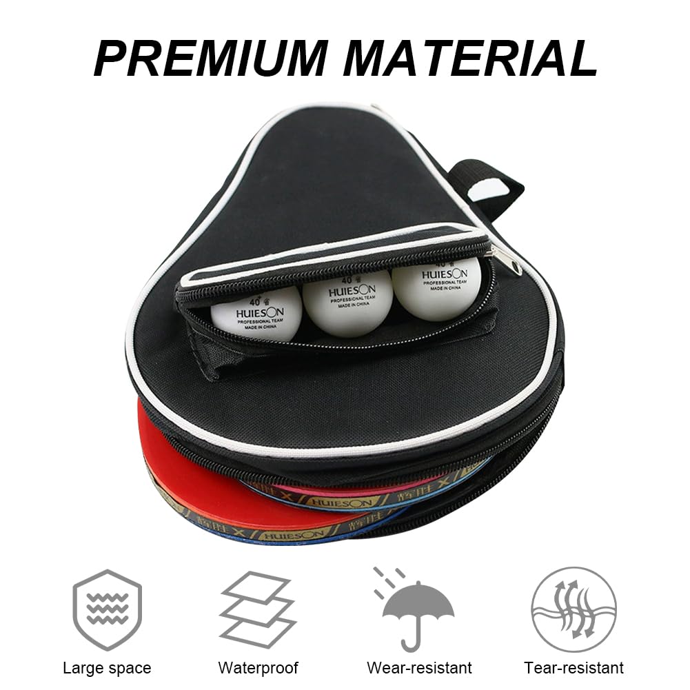 Butyeak Housse Raquette Ping Pong, Housse Table de Ping Pong, Étui pour Raquette Tennis Table, Imperméable Sac de Tennis de Table pour 2 Raquette et 3 Balles