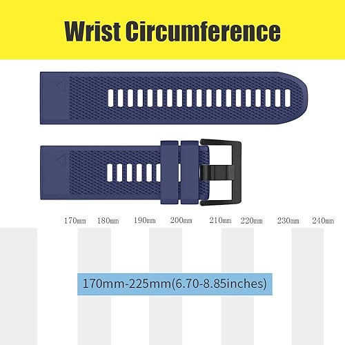 Vista 107 de NotoCity Compatible Fenix Band 26mm Width Soft Silicone Watch Strap for Fenix 5X Plus, 6X, 6X Pro, 3, 3 HR, Descent MK1, D2 Delta PX, D2 Charlie, 8